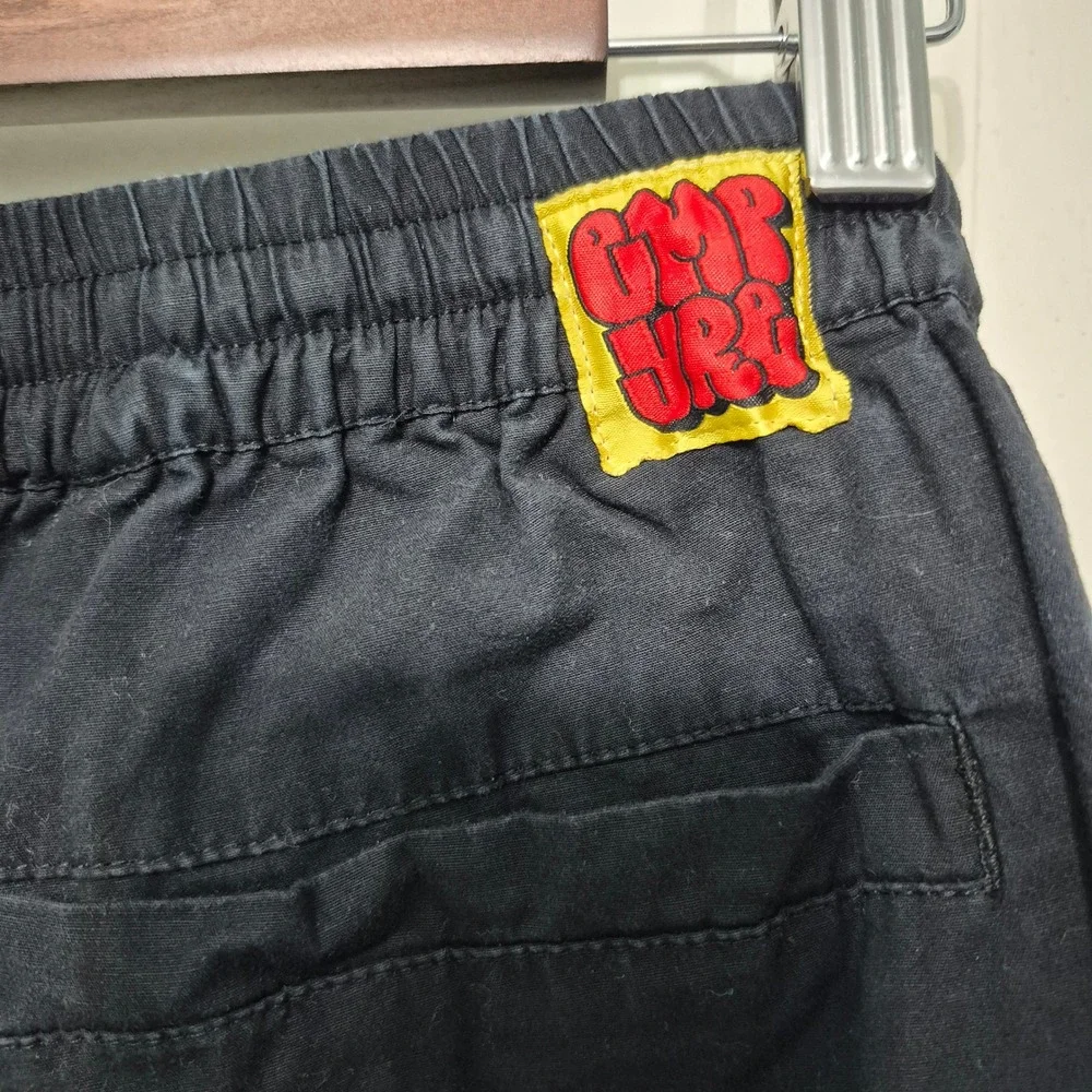 Empyre Black Elastic Waist Drawstring Skate Pants Mens Medium‎ Relaxed Straight
